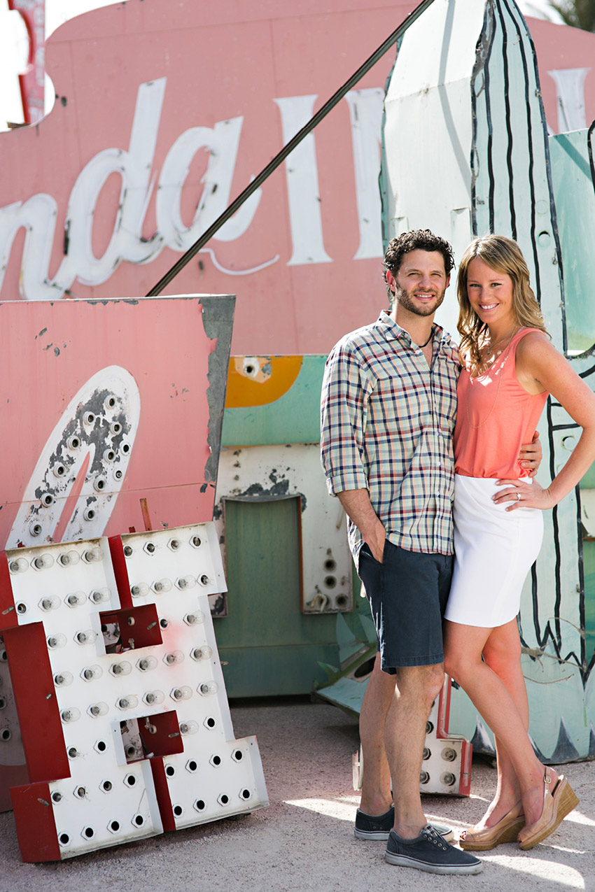 tiffaney and chase vegas neon boneyard engagement photos