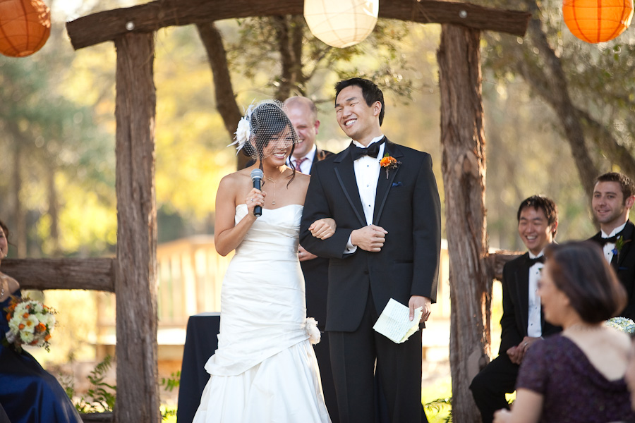 classic country outdoor wedding ceremony at texas old town kyle photographed by table4
