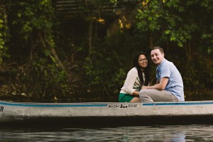 lake austin texas canoe engagement