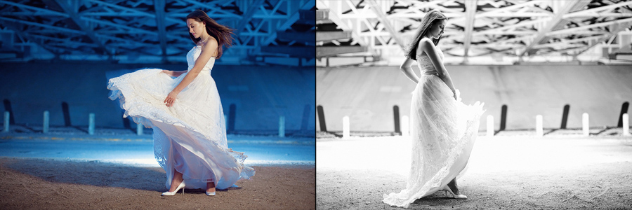 austin texas zilker park night time bridal image