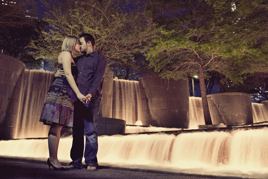 downtown dallas skyline engagement session images, fun engagement pictures in dallas, table4 photography