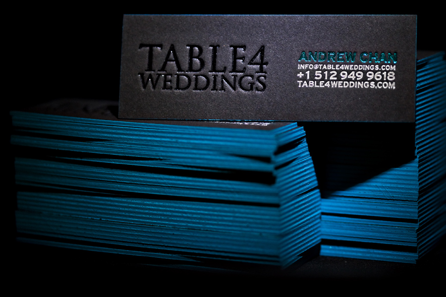 studio-z.com letterpress business card photos for table4