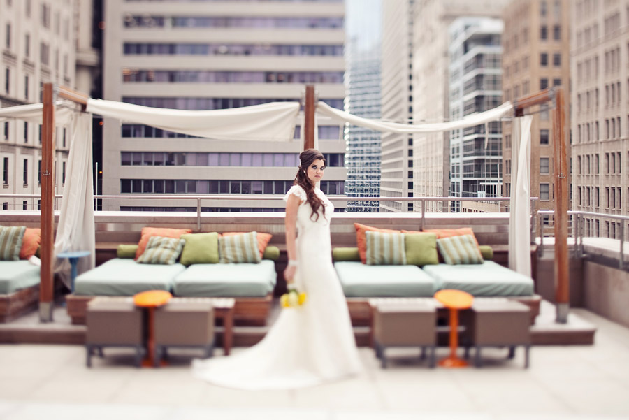 hotel joule rooftop pool wedding photo