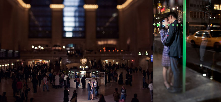grand central station engagement photo