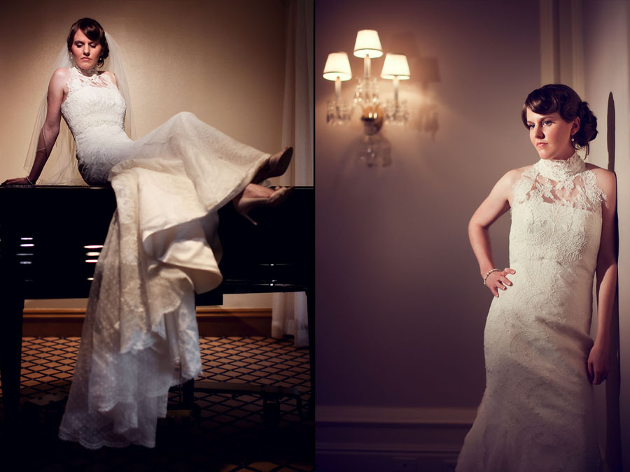 classy elegant bridal photo at houston's st. regis hotel photographed by wedding photographer table4 weddings