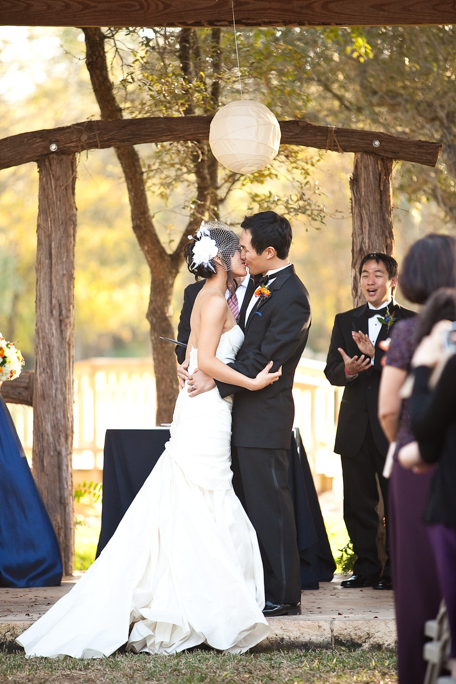 classic country outdoor wedding ceremony at texas old town kyle photographed by table4