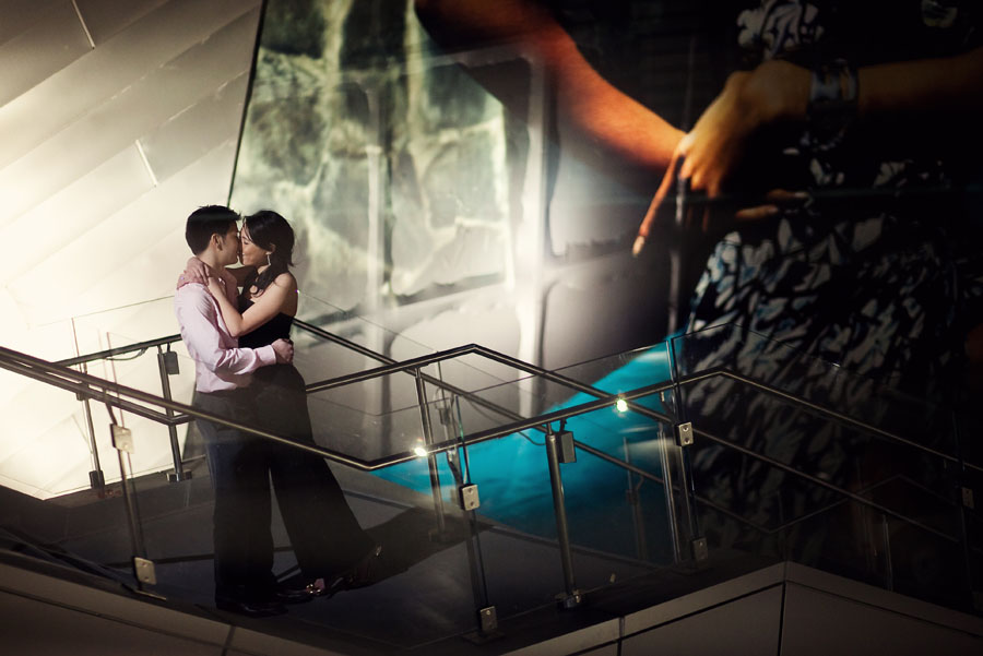 fun drama induced night time engagement images at red rock canyon in las vegas photographed by table4 weddings