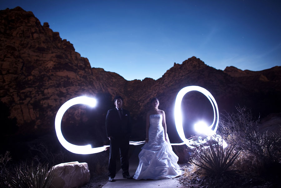 fun, night time wedding shoot at red rock canyon in las vegas by destination wedding photographer table4 weddings