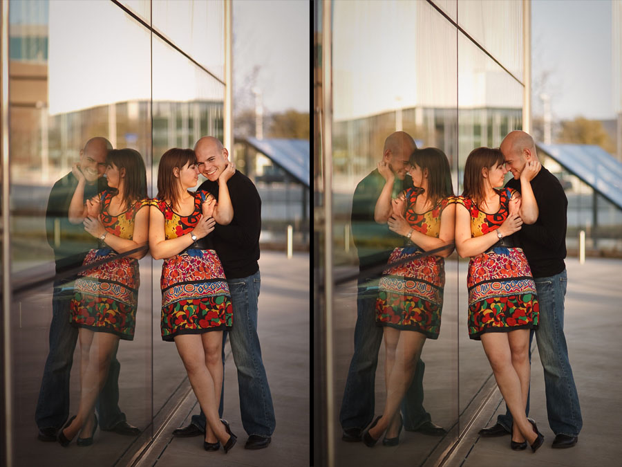 fun, sexy engagement photos in downtown dallas by dallas wedding photographer table4 weddings