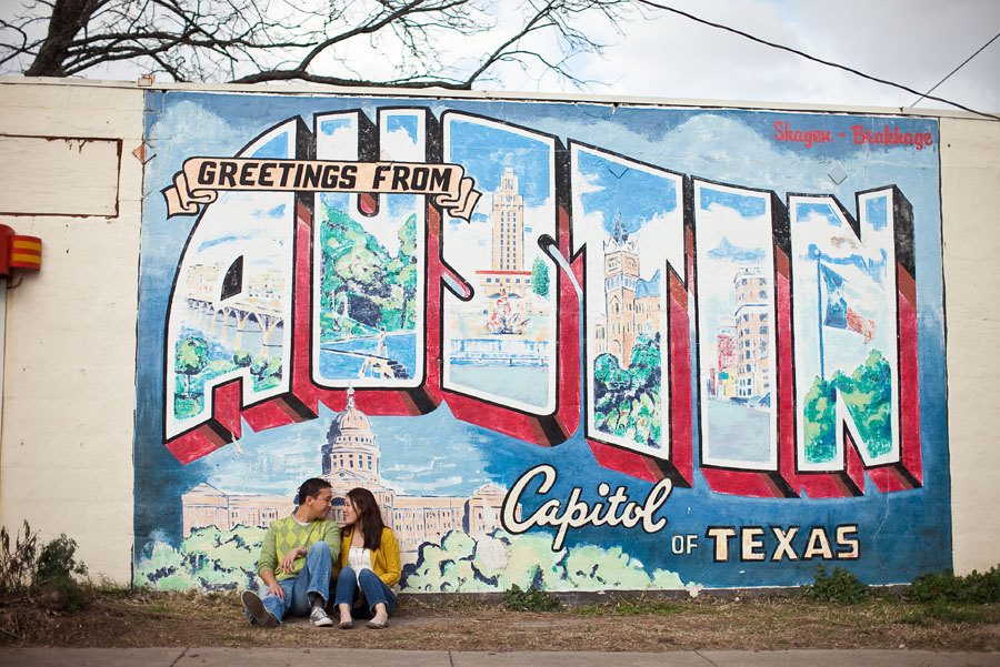 fun, funky engagement photos in austin on south congress by austin wedding photographer table4 weddings