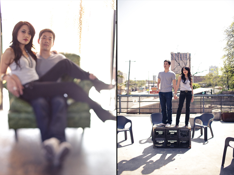 chic fun modern engagement session in austin texas by dallas wedding photographer table4