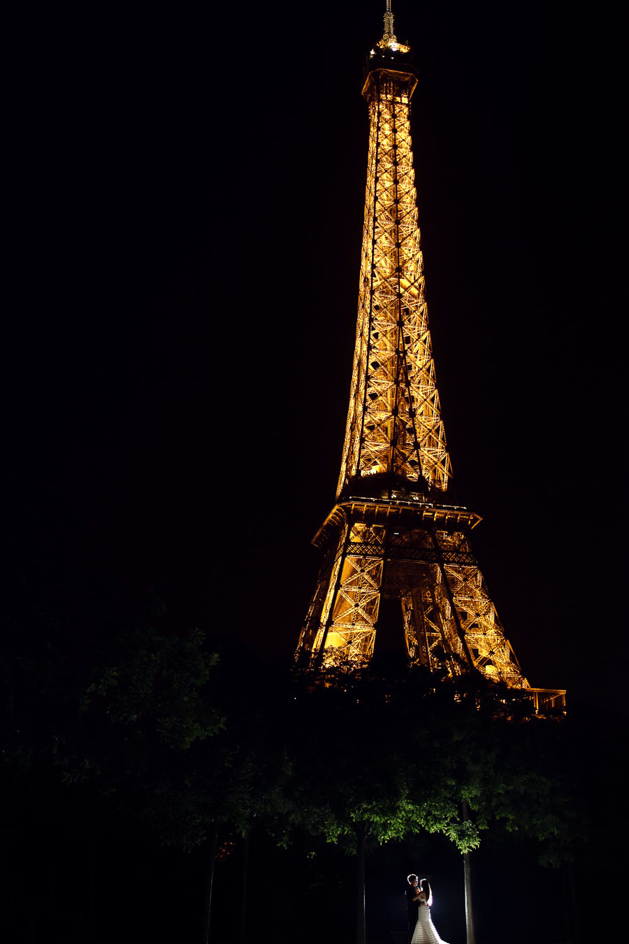 eiffel tower at night wedding image