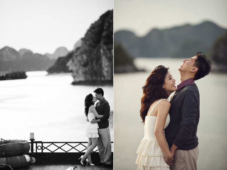 ha long bay junk boat engagement