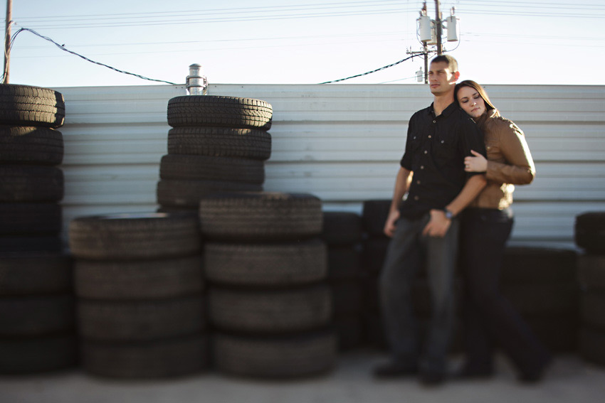 jeep junkyard engagement photo