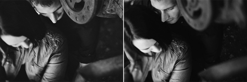 jeep junkyard engagement photo