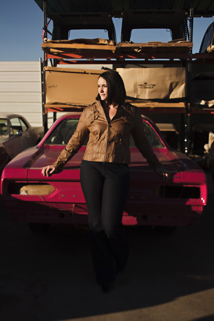 jeep junkyard engagement photo