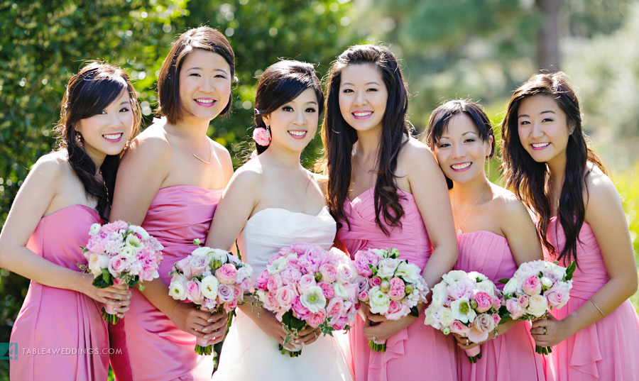 pink bridesmaid dresses at rancho bernardo inn wedding san diego wedding photography