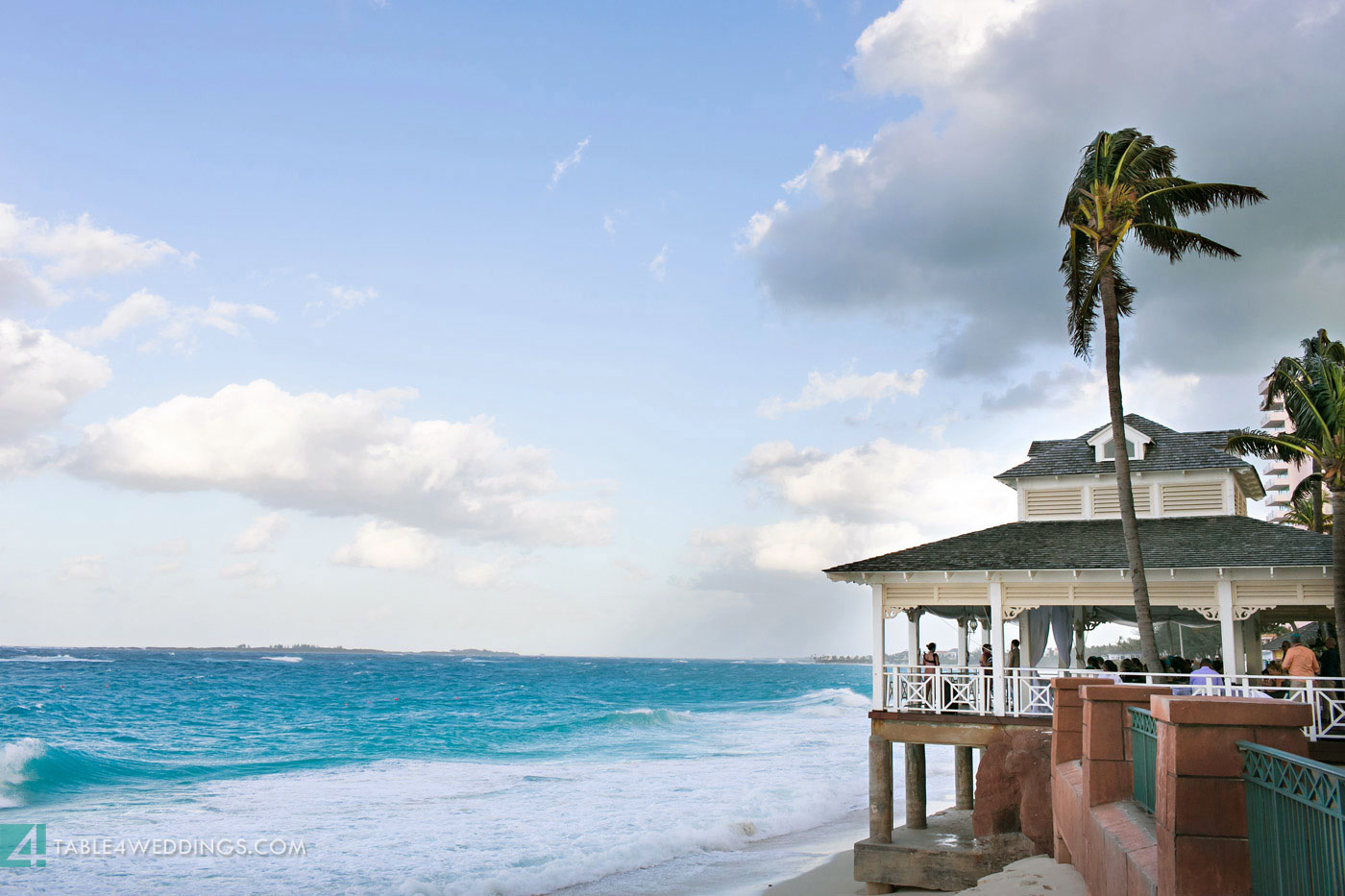 atlantis bahamas beach wedding during hurricane sandy