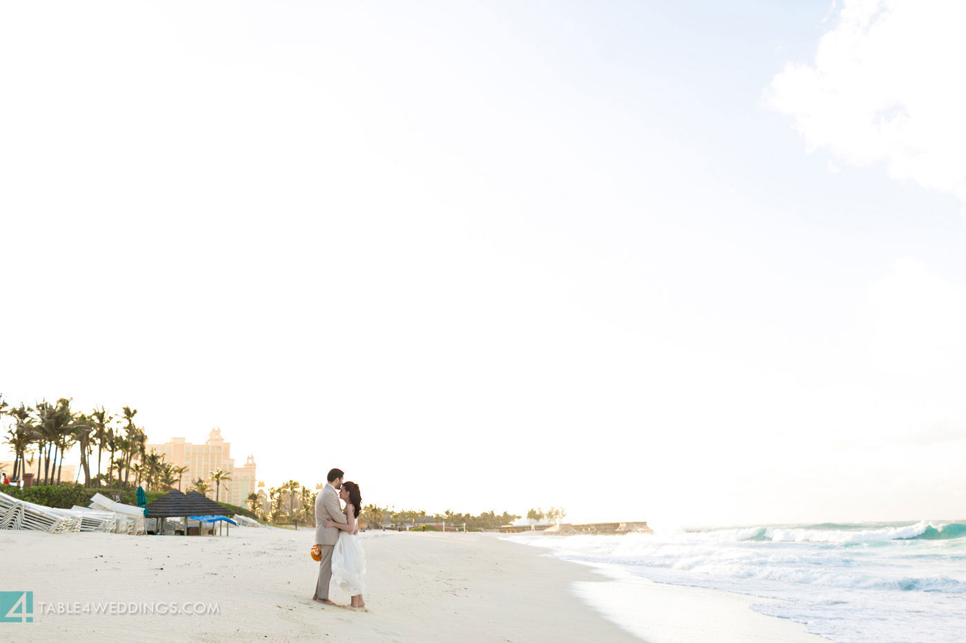 atlantis bahamas beach wedding during hurricane sandy