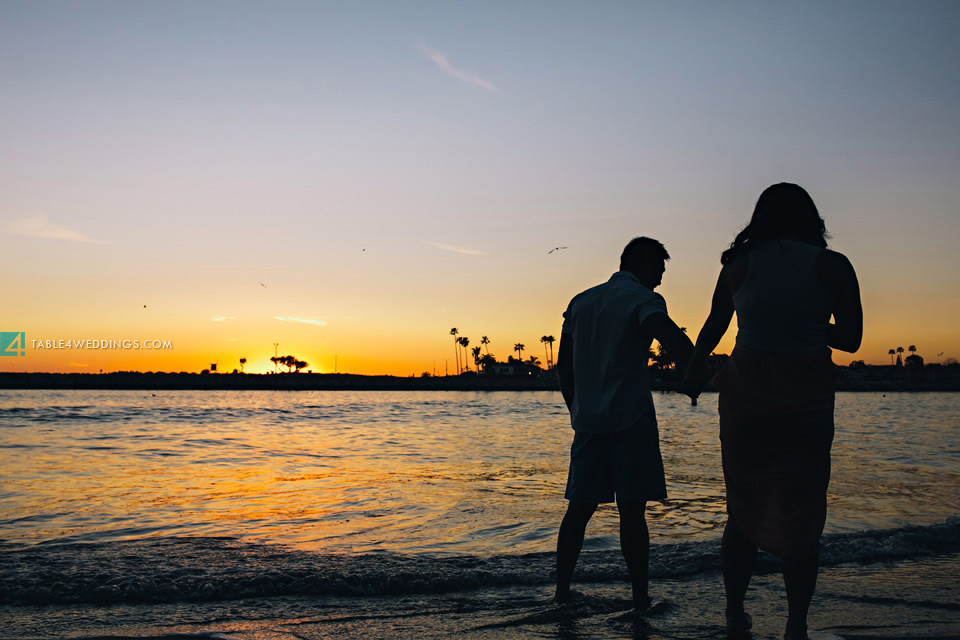 orange county beach sunset engagement photography