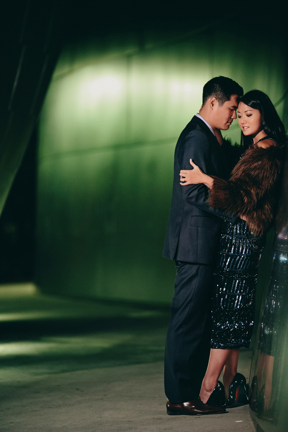 los angeles disney concert hall night time engagement images