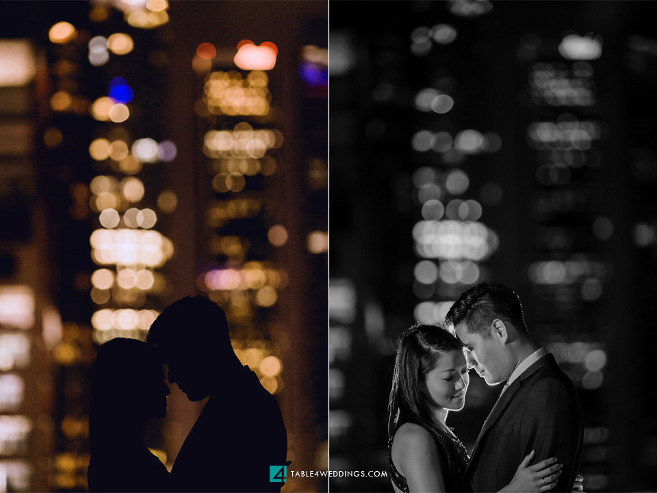 los angeles disney concert hall night time engagement photo