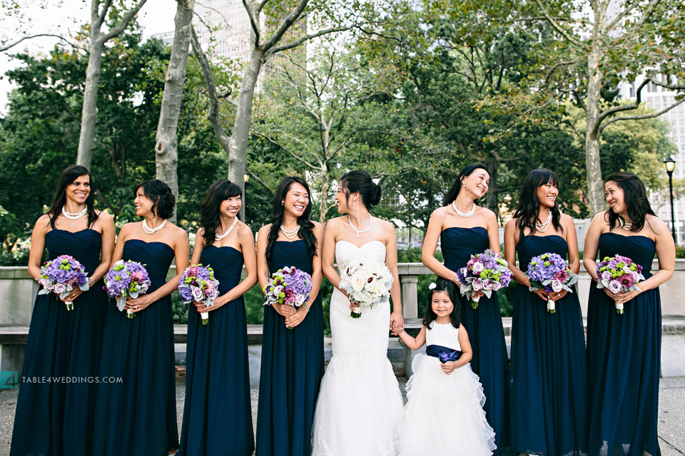 battery park nyc groomsmen bridesmaids wedding photo