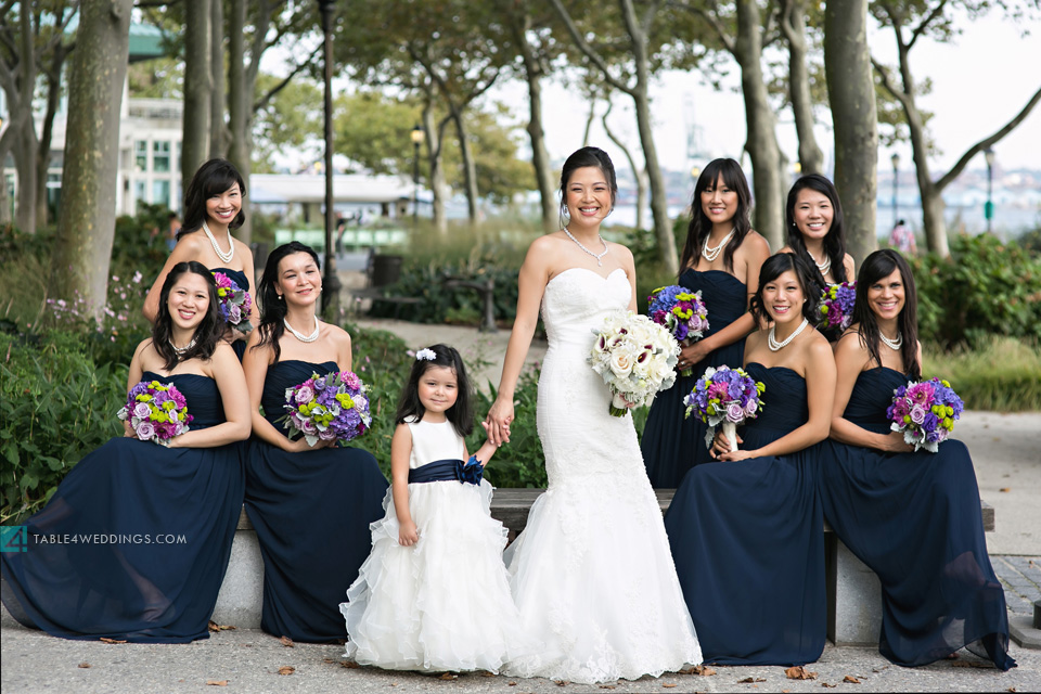 battery park nyc groomsmen bridesmaids photo