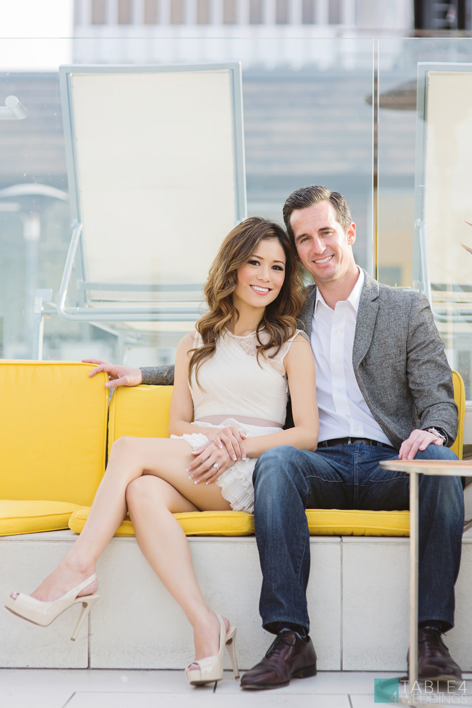 downtown la hotel wilshire engagement photos for janet and dustin