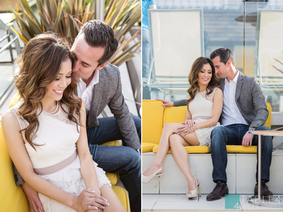 downtown la hotel wilshire engagement photos for janet and dustin