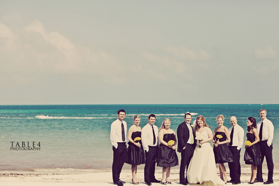 moon palace, cancun, mexico wedding images, beach wedding party picture