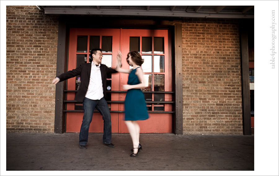 austin tx engagement photos, downtown, dancing