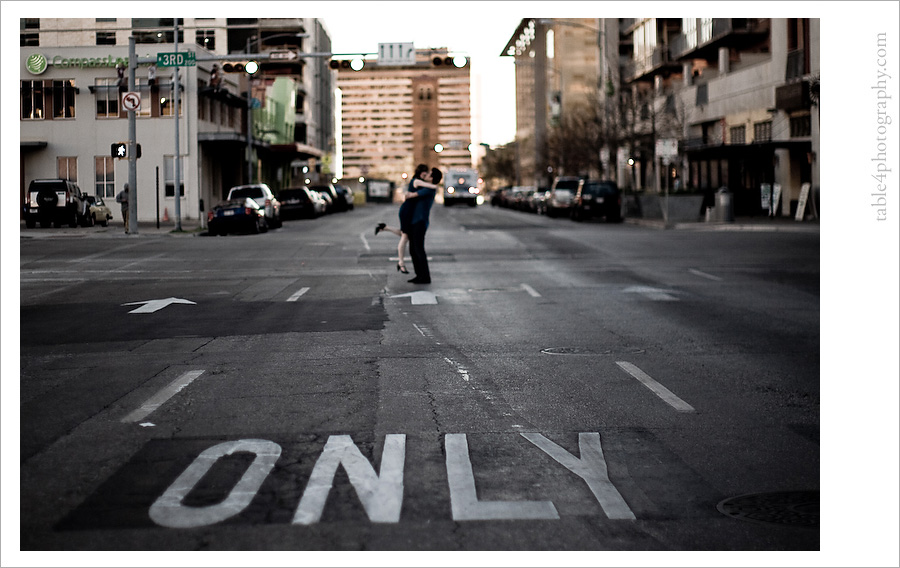 austin tx engagement photos, downtown, dancing