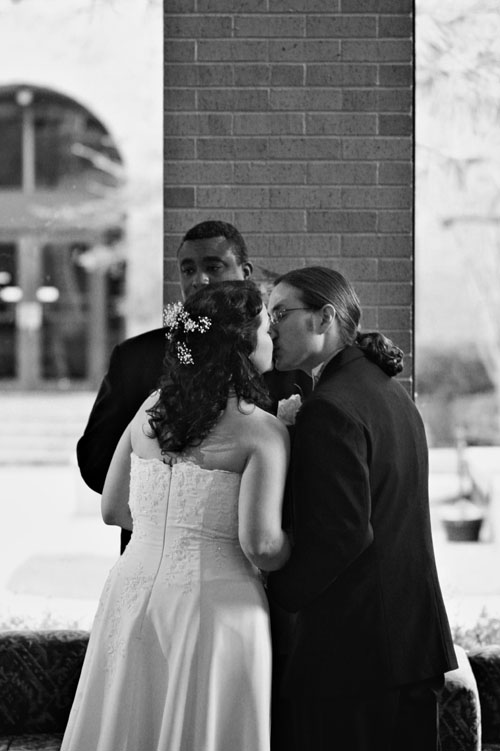 first kiss wedding image
